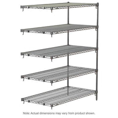 Metro - 2,000 Lb Capacity 5 Shelf Wire Shelving - Add-On Unit - Exact Tool & Supply
