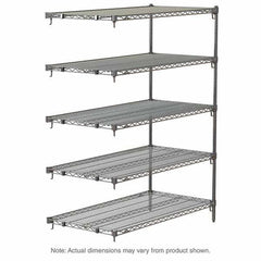 Metro - 2,000 Lb Capacity 5 Shelf Wire Shelving - Add-On Unit - Exact Tool & Supply