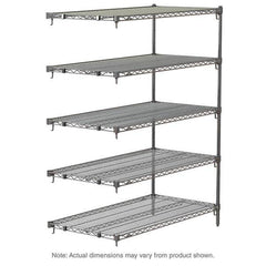 Metro - 2,000 Lb Capacity 5 Shelf Wire Shelving - Add-On Unit - Exact Tool & Supply