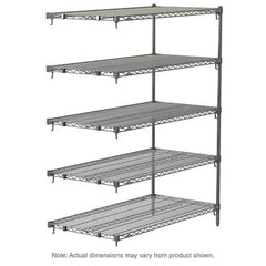 Metro - 2,000 Lb Capacity 5 Shelf Wire Shelving - Add-On Unit - Exact Tool & Supply