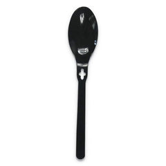 WeGo - Paper & Plastic Cups, Plates, Bowls & Utensils; Breakroom Accessory Type: Soup Spoon ; Breakroom Accessory Description: Utensils-Disposable Soup Spoon ; Color: Black - Exact Tool & Supply