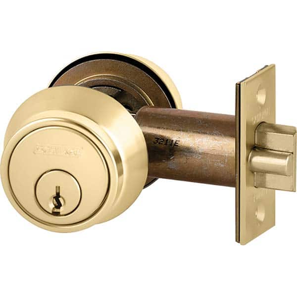 Schlage - Deadbolts Type: Deadlocking Latch Door Thickness Range: 1-1/2-1-3/4 - Exact Tool & Supply