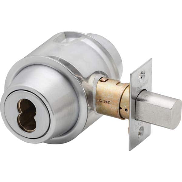 Falcon - Deadbolts Type: Interior Rose Door Thickness Range: 1-5/8-2 - Exact Tool & Supply