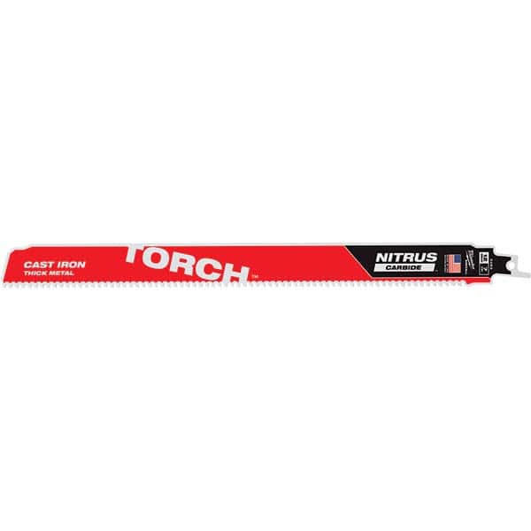 Milwaukee Tool - Reciprocating Saw Blades; Blade Material: Carbide ; Blade Length (Inch): 12 ; Blade Thickness (Decimal Inch): 0.0500 ; Shank Type: Universal ; Teeth Per Inch: 7 Carbide ; Blade Width (Inch): 2 - Exact Tool & Supply