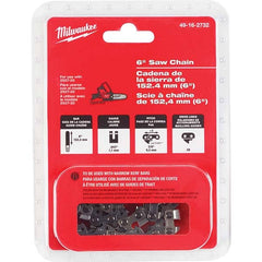 Milwaukee Tool - Power Lawn & Garden Equipment Accessories; Type: Chainsaw Chain ; Product Compatibility: MILWAUKEE? M12 FUEL? HATCHET? 6" Pruning Saw (2527-20) ; Material: Metal ; Length (Inch): 6" ; Description: 3/8" Low Profile Chain Pitch - Exact Tool & Supply