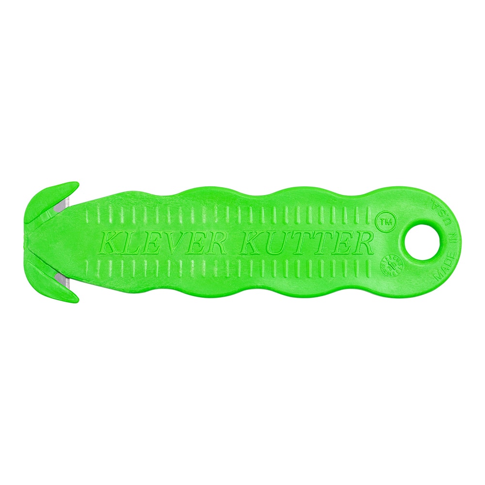Klever Innovations - Utility Knives, Snap Blades & Box Cutters; Type: Safety Blade ; Blade Type: Concealed ; Number of Blades Included: 1 ; Number of Blades: 1 ; Handle Material: Plastic ; Color: Green - Exact Tool & Supply
