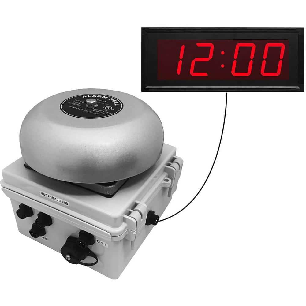 LinorTek - Bells, Horns & Sirens; Type: IP Bell Clock ; Explosion Proof: No ; Vibrating: Yes ; Weatherproof: Yes ; Decibels @ Ten Feet (dB): 88.00 ; Voltage: 12 VAC - Exact Tool & Supply