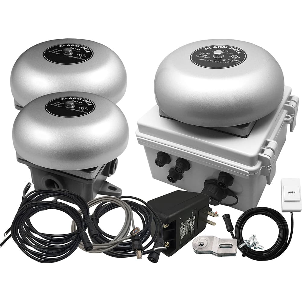 LinorTek - Bells, Horns & Sirens; Type: IP Bell ; Explosion Proof: No ; Vibrating: Yes ; Weatherproof: Yes ; Decibels @ Ten Feet (dB): 88.00 ; Voltage: 12 VAC/VDC - Exact Tool & Supply