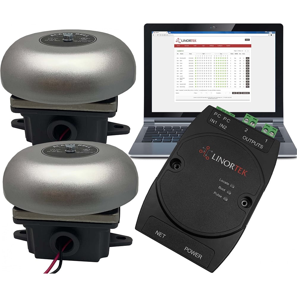 LinorTek - Bells, Horns & Sirens; Type: IP Bell ; Explosion Proof: No ; Vibrating: Yes ; Weatherproof: Yes ; Decibels @ Ten Feet (dB): 88.00 ; Voltage: 12 VDC - Exact Tool & Supply