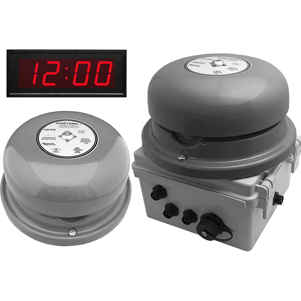 LinorTek - Bells, Horns & Sirens; Type: IP Bell Clock ; Explosion Proof: No ; Vibrating: Yes ; Weatherproof: Yes ; Decibels @ Ten Feet (dB): 92.00 ; Voltage: 24 VAC - Exact Tool & Supply