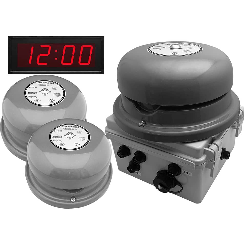 LinorTek - Bells, Horns & Sirens; Type: IP Bell Clock ; Explosion Proof: No ; Vibrating: Yes ; Weatherproof: Yes ; Decibels @ Ten Feet (dB): 92.00 ; Voltage: 24 VAC - Exact Tool & Supply