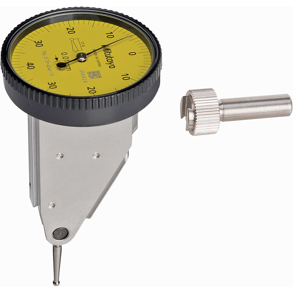 Mitutoyo - to 1mm 0.000393" Graduation, Vertical Dial Test Indicator - Exact Tool & Supply