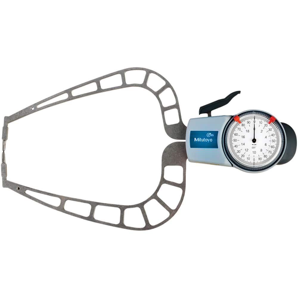 Mitutoyo - Outside Dial Caliper Gages; Minimum Measurement (Inch): 0.0000 ; Minimum Measurement (mm): 0.00 ; Minimum Measurement (Decimal Inch): 0.0000 ; Maximum Measurement (Inch): 2 ; Maximum Measurement (Decimal Inch): 2 ; Maximum Measurement (mm): 50 - Exact Tool & Supply