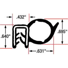 Fairchild Industries - Automotive Replacement Parts; Type: Trim Seal ; Application: Trim Seal, Sponge Bulb and Dense Rubber with Flexible Steel Wire Core, .078"-.137", Black, 25 ft. - Exact Tool & Supply