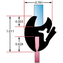 Fairchild Industries - Automotive Replacement Parts; Type: Self-Sealing Weatherstrip ; Application: One Piece Rubber Glass Sealing Weatherstrip for Windshields, , 25 Ft., Each - Exact Tool & Supply