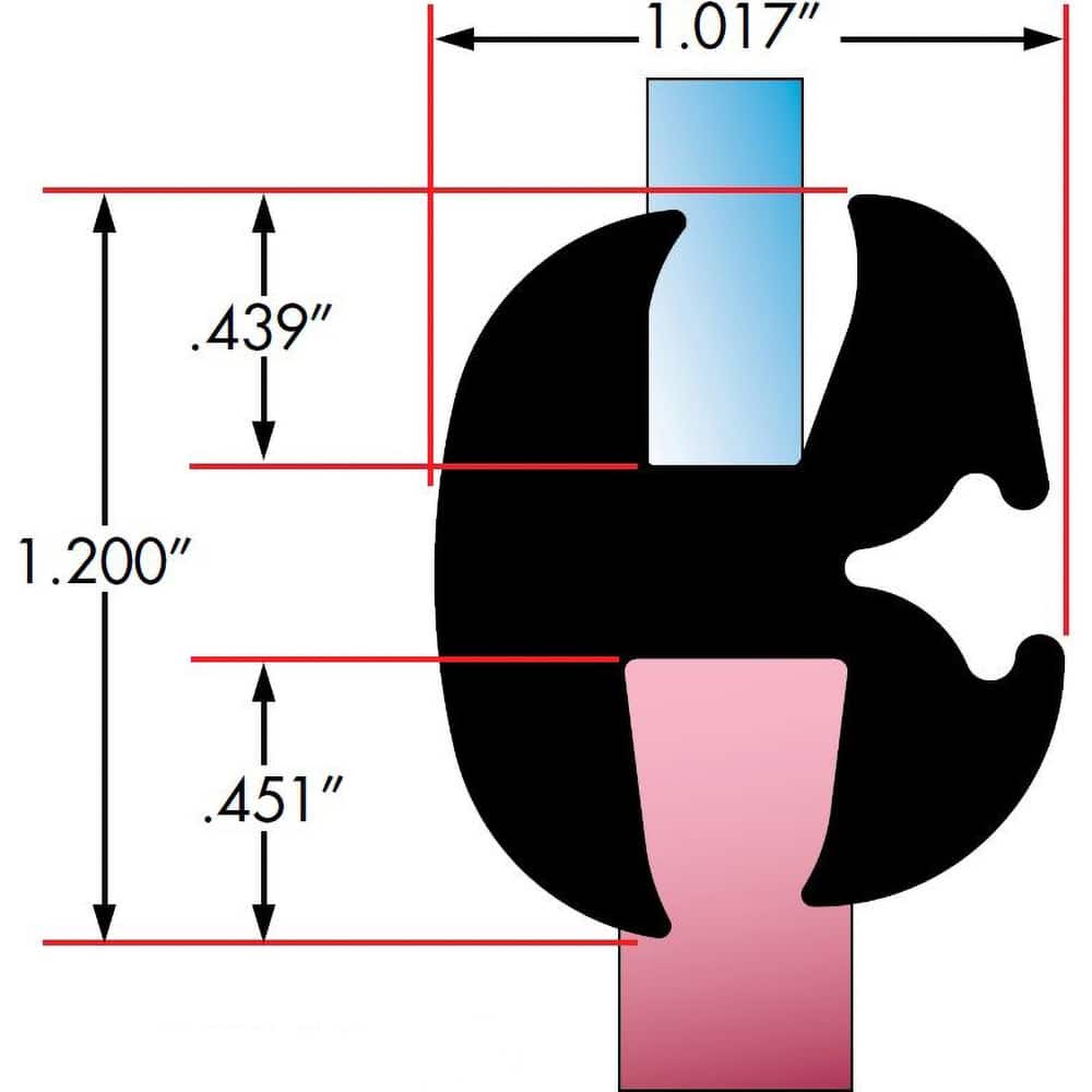 Fairchild Industries - Automotive Replacement Parts; Type: Self-Sealing Weatherstrip ; Application: Two Piece Rubber Glass Sealing Weatherstrip for Windshields With Rubber Locking Strip Included, , 25 Ft., Each - Exact Tool & Supply