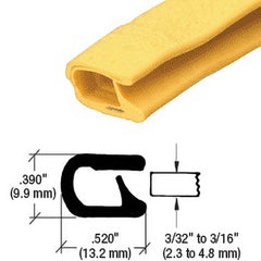 Fairchild Industries - Automotive Replacement Parts; Type: Edge Trim ; Application: Edge Trim, Standard Single Lip Trim with Segmented Steel Core, .090"-.190", Safety Yellow Soft Tone, 50 ft. - Exact Tool & Supply