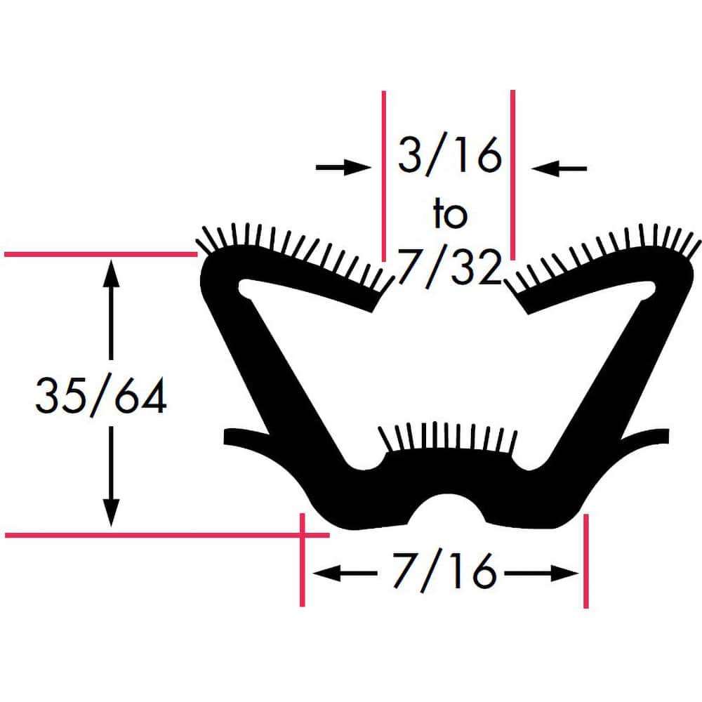 Fairchild Industries - Automotive Replacement Parts; Type: Window Channel ; Application: Unbeaded All Rubber Flexible Flocked Rubber Channel, 72 In. - Exact Tool & Supply