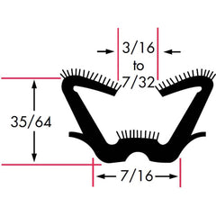 Fairchild Industries - Automotive Replacement Parts; Type: Window Channel ; Application: Unbeaded All Rubber Flexible Flocked Rubber Channel, 72 In. - Exact Tool & Supply