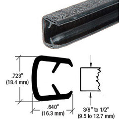 Fairchild Industries - Automotive Replacement Parts; Type: Edge Trim ; Application: Edge Trim, Double Lip 1/2" Trim with Segmented Steel Core, .250"-.500", Black Soft Tone, 50 ft. - Exact Tool & Supply