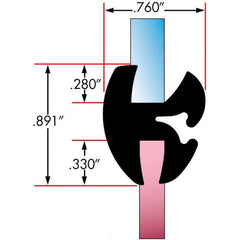 Fairchild Industries - Automotive Replacement Parts; Type: Self-Sealing Weatherstrip ; Application: Two Piece Rubber Glass Sealing Weatherstrip for Windshields With Rubber Locking Strip Included, , 25 Ft., Each - Exact Tool & Supply