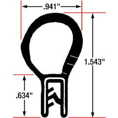 Fairchild Industries - Automotive Replacement Parts; Type: Trim Seal ; Application: Trim Seal, Sponge Bulb and Dense Rubber with Flexible Steel Wire Core, .039"-.118", Black, 25 ft. - Exact Tool & Supply