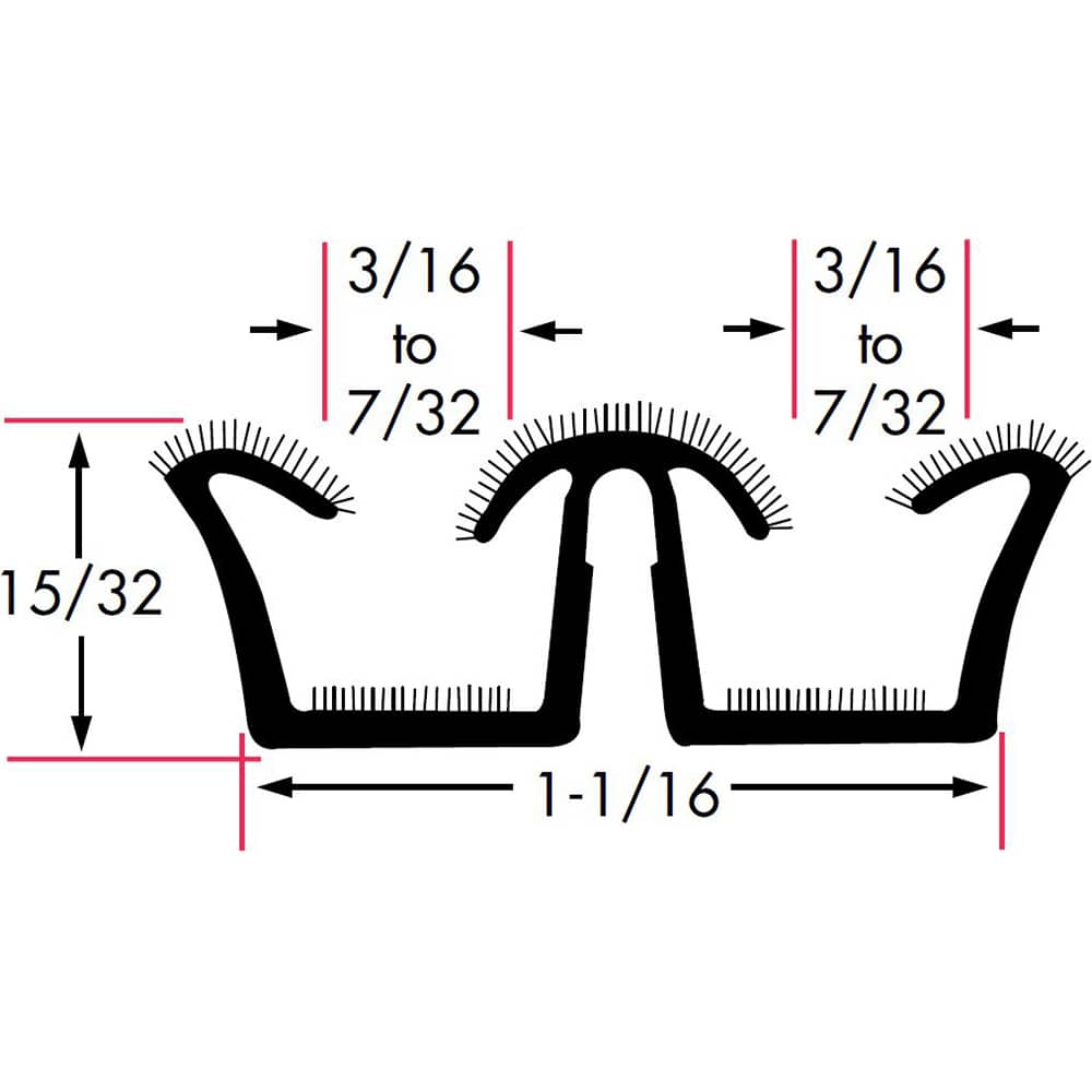 Fairchild Industries - Automotive Replacement Parts; Type: Window Channel ; Application: Unbeaded All Rubber Flexible Flocked Rubber Channel, 96 In. - Exact Tool & Supply