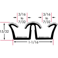 Fairchild Industries - Automotive Replacement Parts; Type: Window Channel ; Application: Unbeaded All Rubber Flexible Flocked Rubber Channel, 96 In. - Exact Tool & Supply