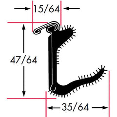 Fairchild Industries - Automotive Replacement Parts; Type: Belt Weatherstrip ; Application: Beltline With Stainless Steel Bead Rigid Flocked Lining Rubber Covered, 48 In. - Exact Tool & Supply
