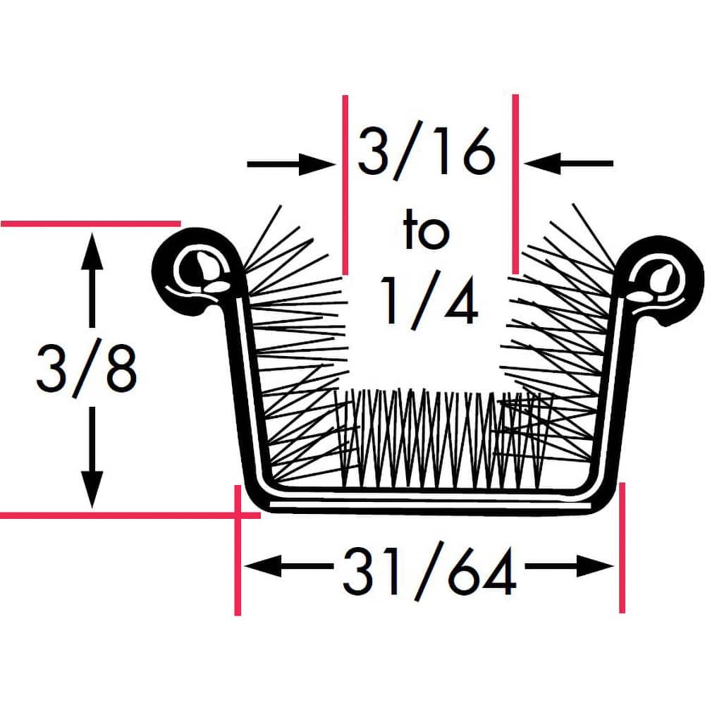 Fairchild Industries - Automotive Replacement Parts; Type: Window Channel ; Application: Stainless Steel Beaded Steel Core Channel with Rigid Polypropylene Pile Lining Uncovered, 36 In. - Exact Tool & Supply