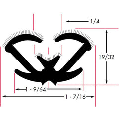 Fairchild Industries - Automotive Replacement Parts; Type: Window Channel ; Application: Unbeaded All Rubber Flexible Flocked Rubber Channel, 96 In. - Exact Tool & Supply