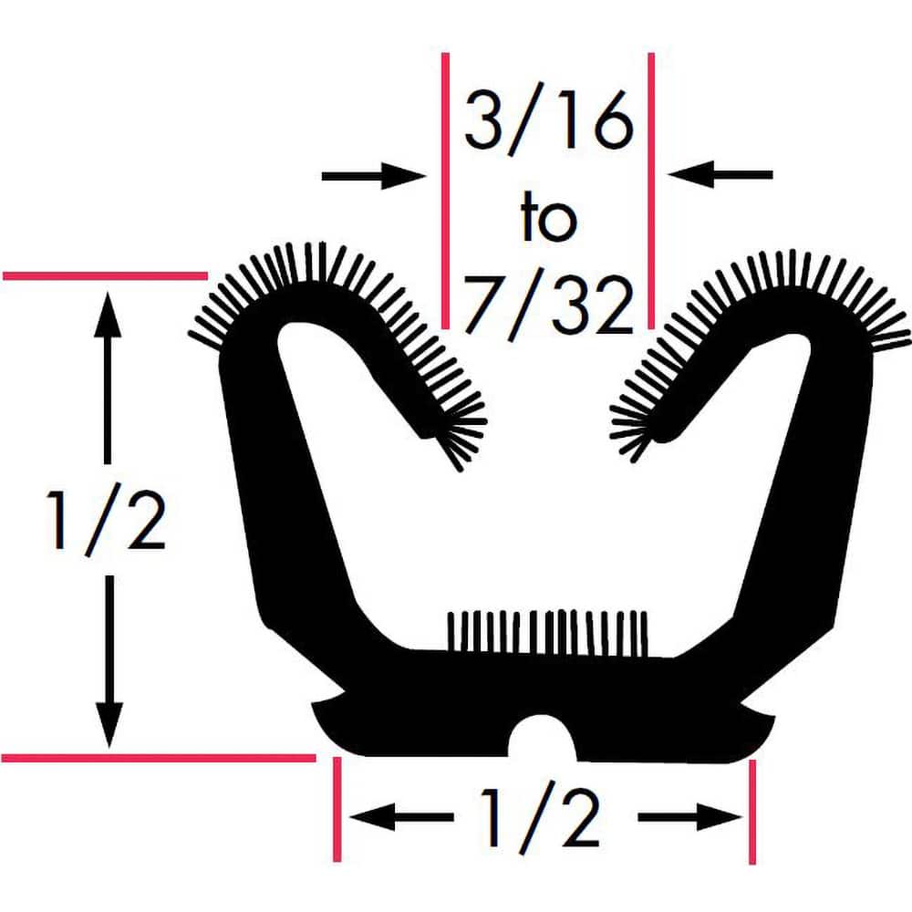 Fairchild Industries - Automotive Replacement Parts; Type: Window Channel ; Application: Unbeaded All Rubber Flexible Flocked Rubber Channel, 96 In. - Exact Tool & Supply