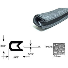 Fairchild Industries - Automotive Replacement Parts; Type: Edge Trim ; Application: Edge Trim, Standard Double Lip Trim with Segmented Steel Core, .032"-.125", Gray Soft Tone, 50 ft. - Exact Tool & Supply