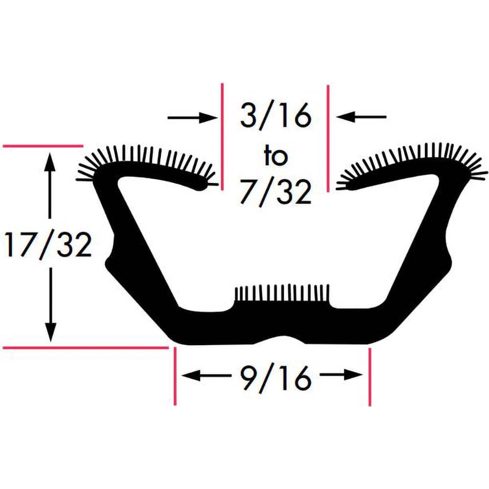 Fairchild Industries - Automotive Replacement Parts; Type: Window Channel ; Application: Unbeaded All Rubber Flexible Flocked Rubber Channel, 96 In. - Exact Tool & Supply