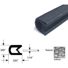 Fairchild Industries - Automotive Replacement Parts; Type: Edge Trim ; Application: Edge Trim, Standard Double Lip Trim with Segmented Steel Core, .032"-.125", Black Soft Tone, 50 ft. - Exact Tool & Supply