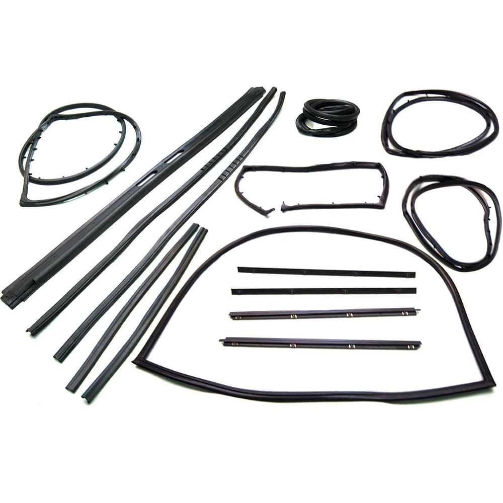 Fairchild Industries - Automotive Replacement Parts; Type: Weatherstrip Kit ; Application: 1976-1986 Jeep Classic Jeep (CJ) Weatherstrip Kit replaces OEM# J5457057; J813485; J5459645; J5459644; J5762385; J5762384; 55176223; 55176222; J5457112; J5454184; - Exact Tool & Supply