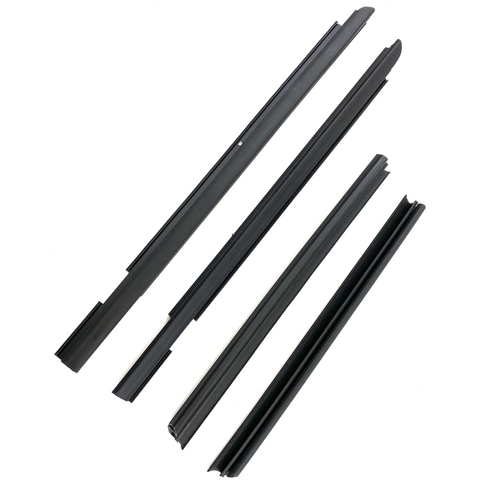 Fairchild Industries - Automotive Replacement Parts; Type: Rear Inner & Outer Belt Weatherstrip 4 pc Kit ; Application: 2007-2018 Jeep Wrangler (4DR) Rear Belt Weatherstrip 4 pc Kit OEM#: 55395711AB/10AB; 55395717AC/16AC replaces OEM# 55395711AB; 5539571 - Exact Tool & Supply