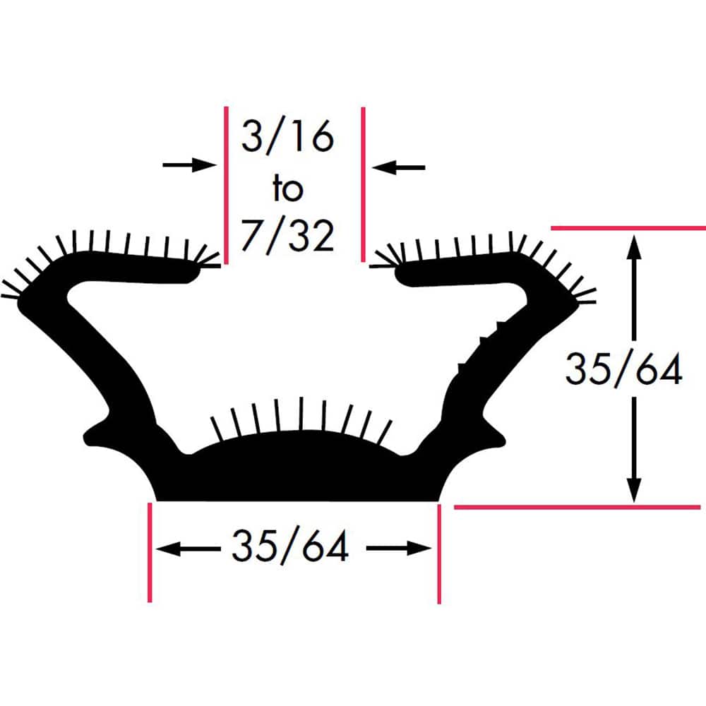 Fairchild Industries - Automotive Replacement Parts; Type: Window Channel ; Application: Unbeaded All Rubber Flexible Flocked Rubber Channel, 96 In. - Exact Tool & Supply