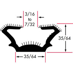 Fairchild Industries - Automotive Replacement Parts; Type: Window Channel ; Application: Unbeaded All Rubber Flexible Flocked Rubber Channel, 96 In. - Exact Tool & Supply