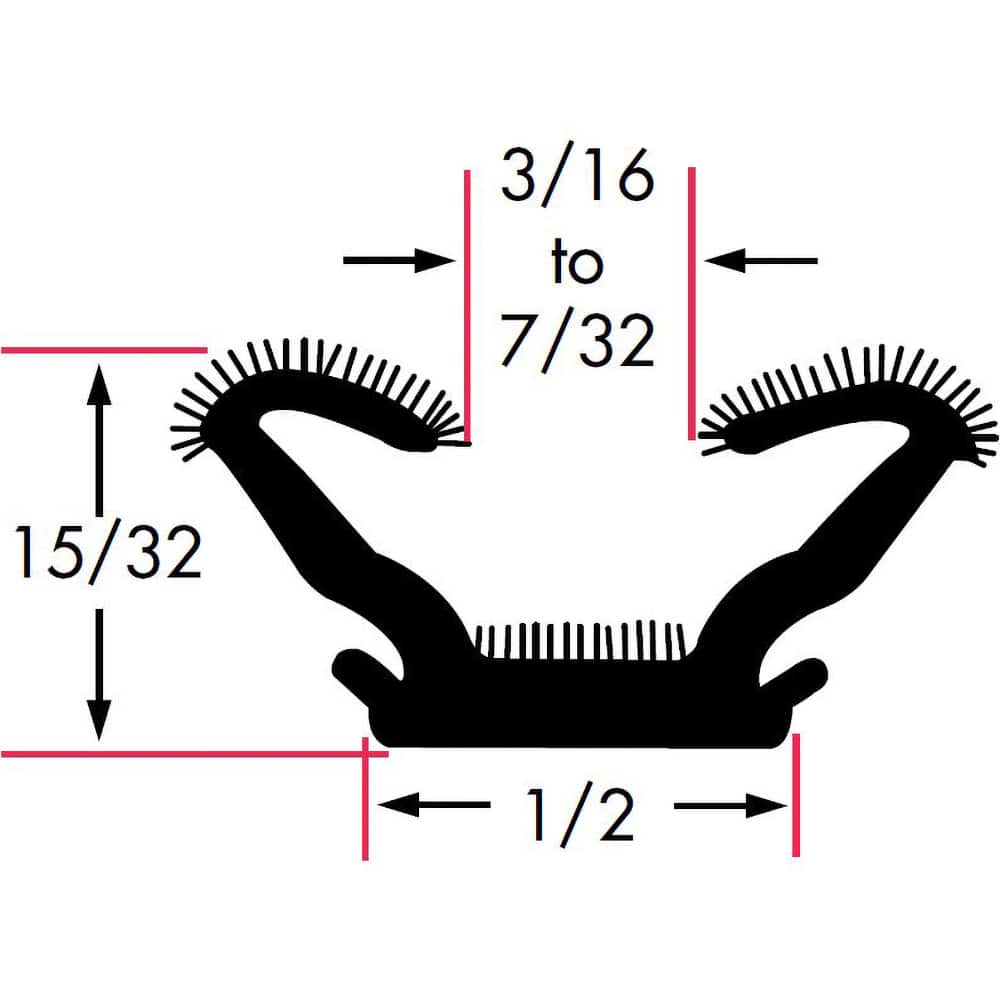 Fairchild Industries - Automotive Replacement Parts; Type: Window Channel ; Application: Unbeaded All Rubber Flexible Flocked Rubber Channel, 96 In. - Exact Tool & Supply