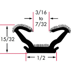 Fairchild Industries - Automotive Replacement Parts; Type: Window Channel ; Application: Unbeaded All Rubber Flexible Flocked Rubber Channel, 96 In. - Exact Tool & Supply