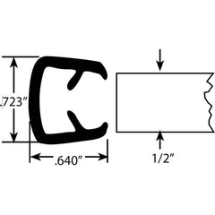 Fairchild Industries - Automotive Replacement Parts; Type: Edge Trim ; Application: Edge Trim, Double Lip 1/2" Trim with Segmented Steel Core, .250"-.500", White Soft Tone, 50 ft. - Exact Tool & Supply