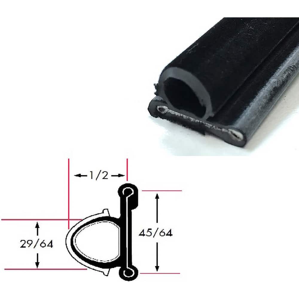 Fairchild Industries - Automotive Replacement Parts; Type: Belt Weatherstrip ; Application: Beltline Without Stainless Steel Bead Rigid Flocked Lining Rubber Covered, 48 In. - Exact Tool & Supply