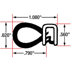 Fairchild Industries - Automotive Replacement Parts; Type: Trim Seal ; Application: Trim Seal, Sponge Bulb and Dense Rubber with Flexible Steel Wire Core, .090"-.120", Black, 25 ft. - Exact Tool & Supply