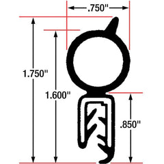 Fairchild Industries - Automotive Replacement Parts; Type: Trim Seal ; Application: Trim Seal, Sponge Bulb and Dense Rubber with Flexible Steel Wire Core, .11"-.13", Black, 25 ft. - Exact Tool & Supply