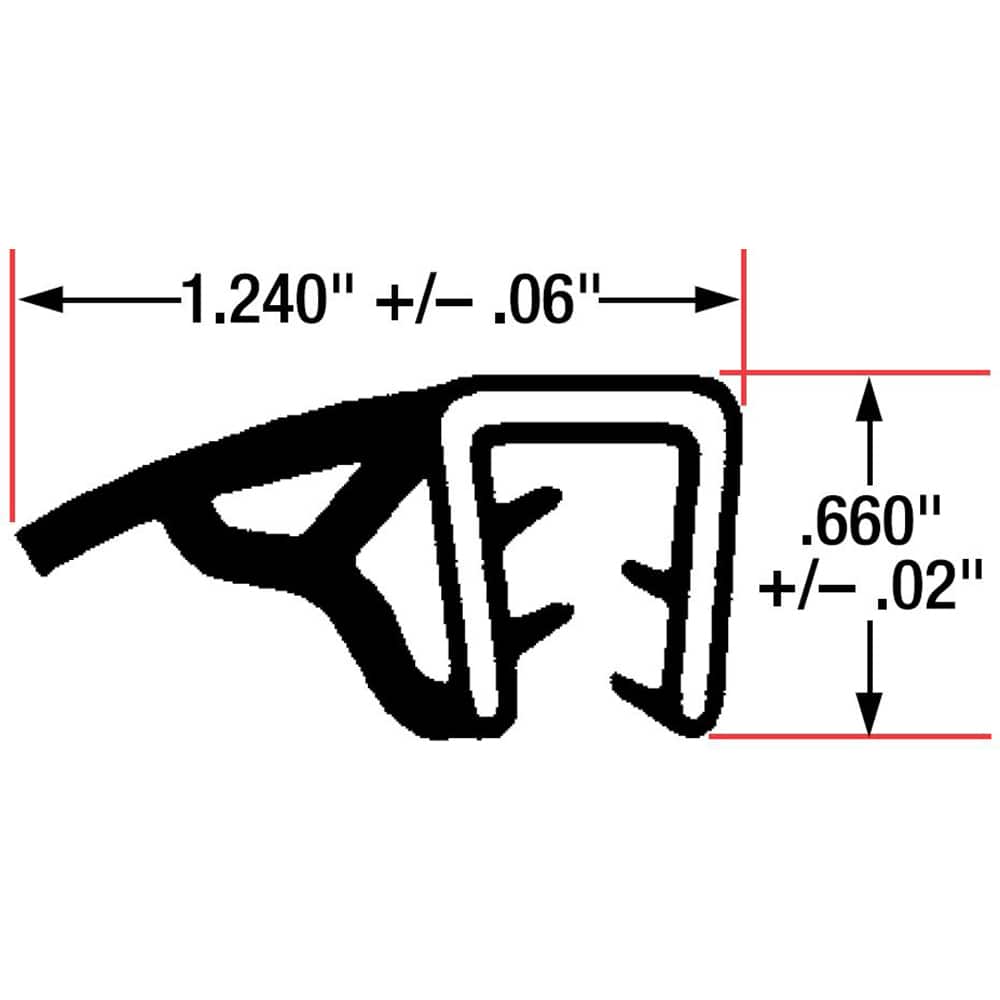 Fairchild Industries - Automotive Replacement Parts; Type: Trim Seal ; Application: Trim Seal, Sponge Bulb and Dense Rubber with Flexible Steel Wire Core, .125"-.250", Black, 25 ft. - Exact Tool & Supply