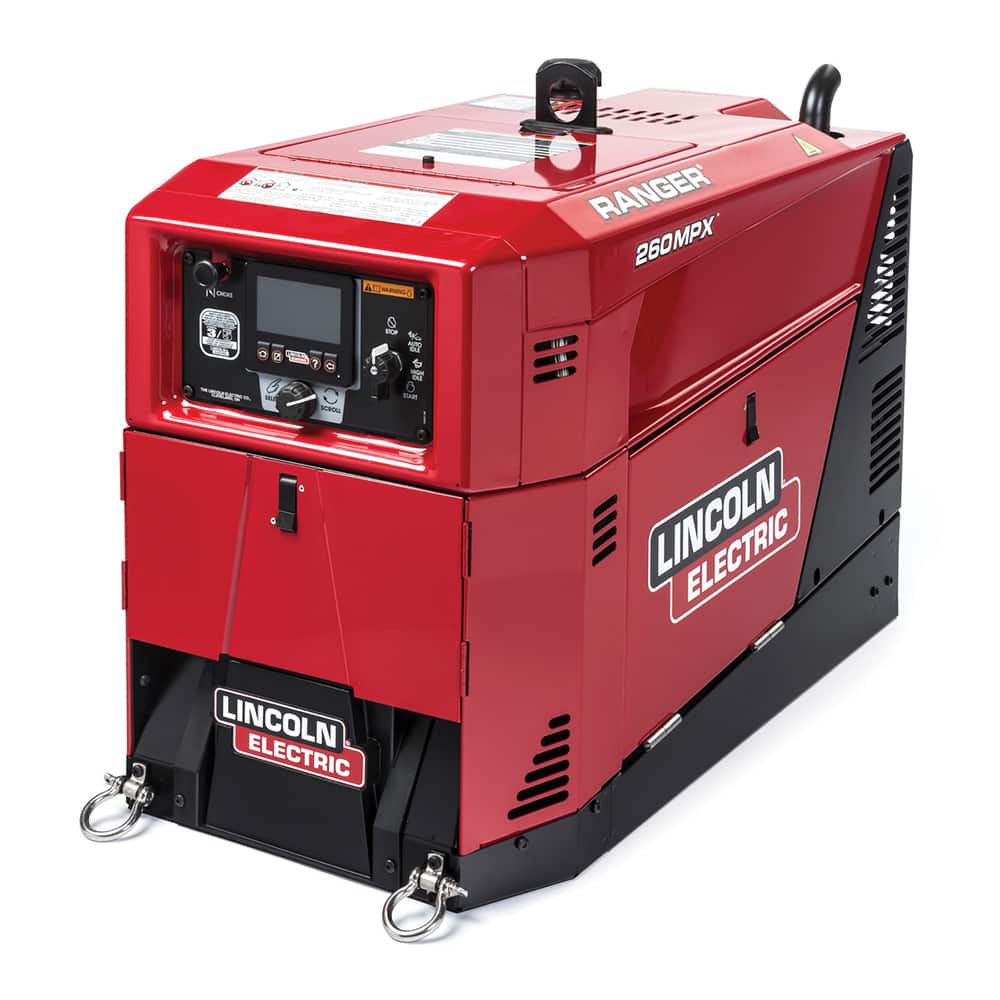 Lincoln Electric - Portable Welder/Generators; Duty Cycle: 260A/26V/100% ; Process: Stick,TIG, MIG, Flux Cored ; Input Current: DC ; Output Current: DC ; Maximum Output Voltage: 230 ; Phase: Single Phase - Exact Tool & Supply