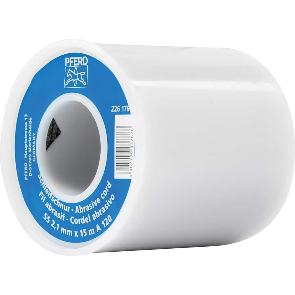 PFERD - Abrasive Cords & Tape; Product Type: Cord ; Abrasive Material: Aluminum Oxide ; Tape/Cord Width (Decimal Inch): 0.080 ; Overall Cord/Tape Length (Feet): 48 ; Grit: 120 - Exact Tool & Supply