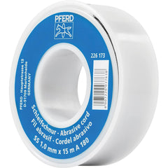 PFERD - Abrasive Cords & Tape; Product Type: Cord ; Abrasive Material: Aluminum Oxide ; Tape/Cord Width (Decimal Inch): 0.040 ; Overall Cord/Tape Length (Feet): 48 ; Grit: 180 - Exact Tool & Supply