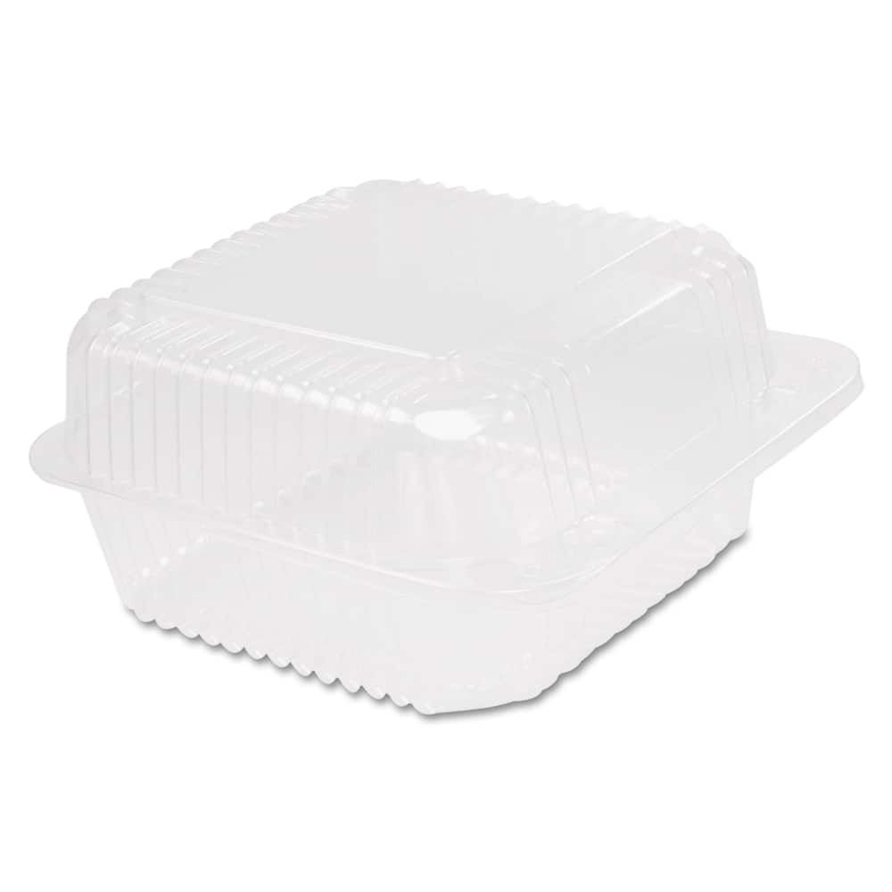 DART - Food Containers; Type: Hinged Container ; Shape: Square ; Volume Range: 64 oz. - Exact Tool & Supply
